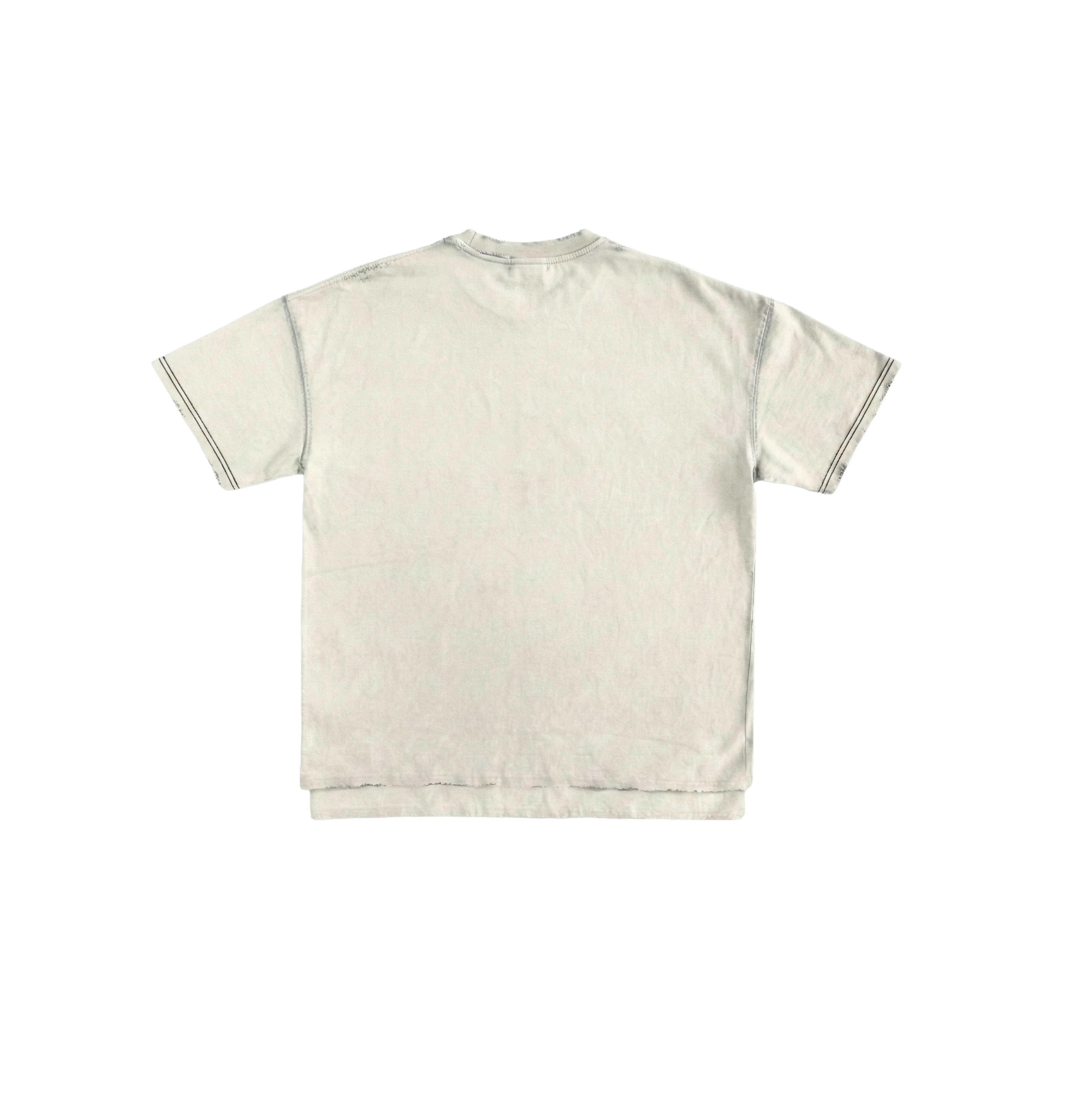 Lux Chiq luxury plain white t-shirt back view, short sleeves, minimal style.