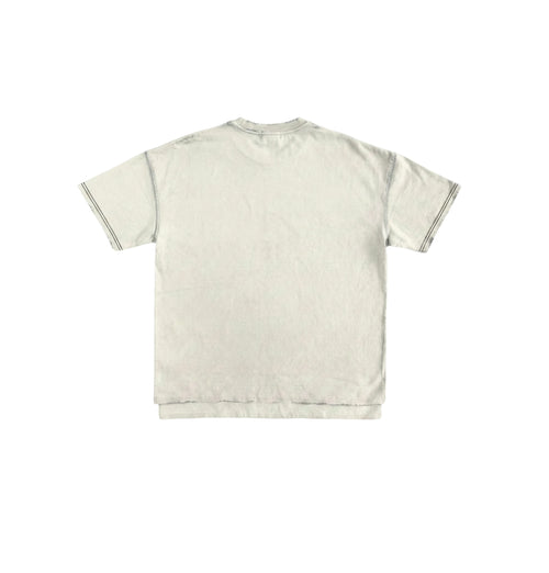 Lux Chiq luxury plain white t-shirt back view, short sleeves, minimal style.