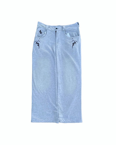 Washed Sunfade Grey Oversized Sweatpants x Baggy Fit - Lux Chiq