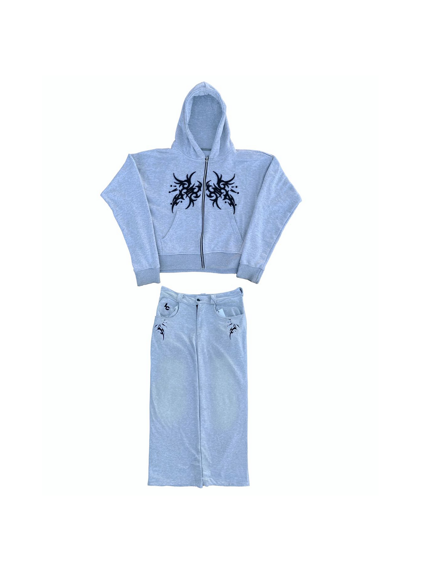 Sweat Suits Men Cropped Fit Drawstring Embroidery Hoodies and Sweatpants Oversized Streetwear Fall 2 Piece Outfits